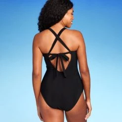 Women's Ribbed Plunge Ring Detail One Piece Swimsuit - Shade & Shore™ Dark Green -Shade & Shore Sales Shop GUEST 98eb98bc b2f8 49f3 9de0 f2818f905f5f