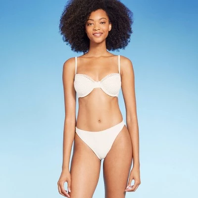 Women's High Leg Bikini Bottom - Shade & Shore™ Off-white 2 Women's High Leg Bikini Bottom - Shade & Shore™ Off-white - Image 2