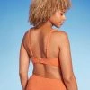 Women's Bandeau Jacquard Bikini Top - Shade & Shore™ Orange