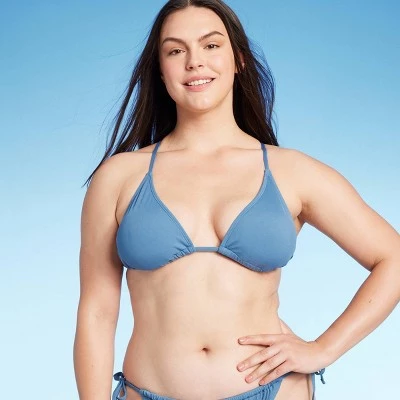 Women's Triangle Ribbed Bikini Top - Shade & Shore™ Black 3 Women's Triangle Ribbed Bikini Top - Shade & Shore™ Black - Image 3