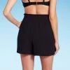 Women's Pull-On Frayed Hem Cover Up Shorts - Shade & Shore™ Black