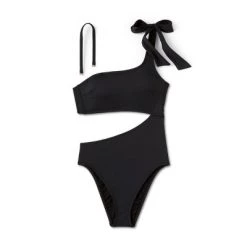 Women's One Shoulder Bow Cut Out One Piece Swimsuit - Shade & Shore™ Black -Shade & Shore Sales Shop GUEST b0e27458 7ddf 4bb2 a648 a1a45686bdd4