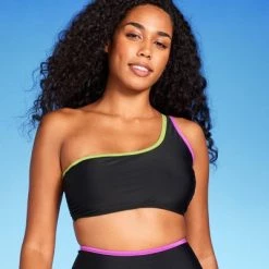 Women's Contrast Binding One Shoulder Bralette Bikini Top - Shade & Shore™ Black -Shade & Shore Sales Shop GUEST b4a72fc4 77c1 49ad a9e4 cd5ba570a3e2