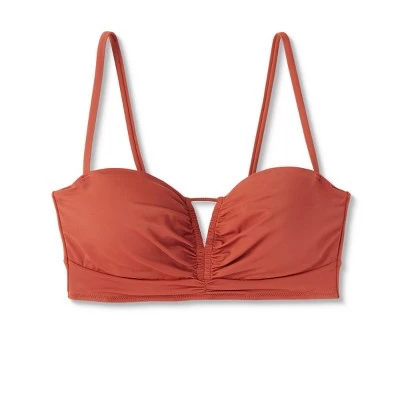 Women's Longline Cinch Front Keyhole Bikini Top - Shade & Shore™ Rust 5 Women's Longline Cinch Front Keyhole Bikini Top - Shade & Shore™ Rust - Image 5