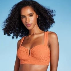 Women's Bandeau Jacquard Bikini Top - Shade & Shore™ Orange -Shade & Shore Sales Shop GUEST c73047e3 7dbc 47c1 9b57 5fa17dc2b59c