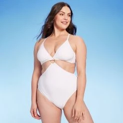 Women's Ring-Front Monokini One Piece Swimsuit - Shade & Shore™ White -Shade & Shore Sales Shop GUEST cba5003e e2b4 44bc b56c 74a8b0dcec38