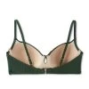 Women's Light Lift Tie-Front Keyhole Pique Textured Bikini Top - Shade & Shore™ Dark Green