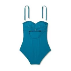 Women's Shirred Bandeau One Piece Swimsuit - Shade & Shore™ Teal Blue -Shade & Shore Sales Shop GUEST e29d4745 90f7 4e14 9195 d79227405ce5