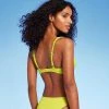 Women's Lightly Lined Twisted Strap Bikini Top - Shade & Shore™ Neon Yellow
