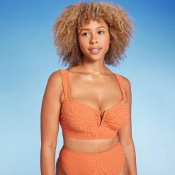 Women's Bandeau Jacquard Bikini Top - Shade & Shore™ Orange -Shade & Shore Sales Shop GUEST e3891437 ca25 4632 8ff1 b4d1a75242b4 15