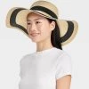 Striped Straw Floppy Hat - Shade & Shore™ Brown