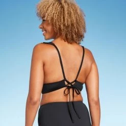 Women's Ruffle V-Neck Longline Triangle Bikini Top - Shade & Shore™ Black -Shade & Shore Sales Shop GUEST e57c2d5b 57ec 47a6 8899 e976e52bba3f