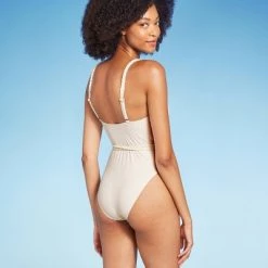 Women's Braid Detail Extra High Leg One Piece Swimsuit - Shade & Shore™ Off-White -Shade & Shore Sales Shop GUEST f0a7947f 86d4 4921 b738 5b062999b193