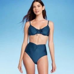 Women's High Waist Shirred Front Bikini Bottom - Shade & Shore™ Red Shine -Shade & Shore Sales Shop GUEST f7fa3f89 ac71 4d26 84c4 c4110a1d3d49